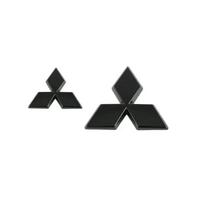 Automobilio priekinių grotelių ženklelis, galinio bagažinės 3D emblema, Mitsubishi Outlander 2016, Eclipse Cross 2018, ABS lipdukai, Automobilio aksesuarai Outlander 2016 juoda