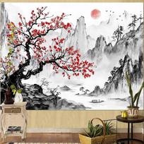 Japanese tapestry sunny mountain landscape 75x100 juoda