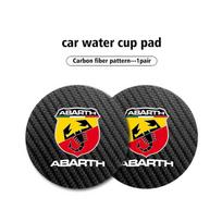 Carbon Fiber Car Coaster Non-slip Water Cup Holder Insert Mat For Abarth UNO Astra Bravo Panda Linea Freemont Strada Doblo