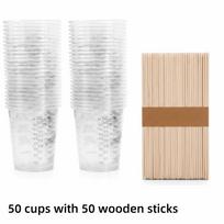 Disposable Epoxy Resin Mixing Cups Plastic Plastic Mixing Cups  Mixing Paint 50 cups and sticks