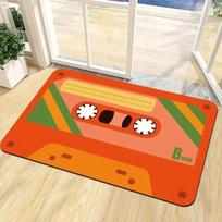 Retro Cassette Boombox Door Mat Non-slip Washable Floor Mat for Entryway Living Room Home Decor 80s Vintage Audio Mat 40x60cm( 15x23in )