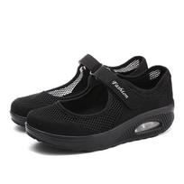 Summer new hot-selling mesh rocking shoes large size light and comfortable women's shoes air cushion breathable shoes 35 juoda