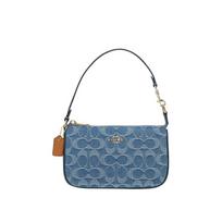 COACH Nolita 19 Denim Presbyopia Mahjong Bag Denim Shoulder Bag Small Women's Navy Blue mėlyna