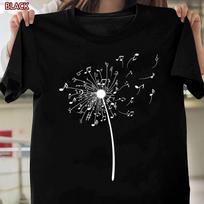 Music Notes Gift For Men Women, Cool Dandelion Flower T-shirt, Funny Music Lover 3XL