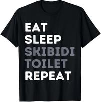 Eat Sleep Skibidi Toilet Repeat Funny Skibidi Toilet Meme T- Shirt M