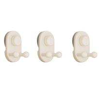 3 PCS Plastic Suction Cup Hooks Moisture-proof Non-Marking Kitchen Storage Hooks Space Saving Removable Wall Hook Cabinet smėlis