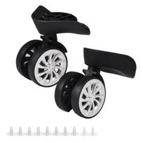1Pair Durable PP+PET Swivel Wheel Replacement 360 Rotating Black Suitcase Wheels Luggage Wheels Outdoor Use juoda