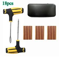 Glue-Free Tire Plug Kit - Self-Sealing Rubber Strips & Studding Tool for Car/Motorcycle, 2-Minute Emergency Fix