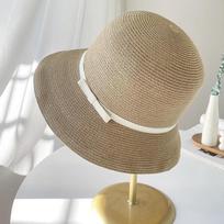 2024 Summer New Solid Floppy Straw Hats for Women Flower Accessories Ladies Summer Beach Sun Caps Panama Style Hat 54-58cm chaki