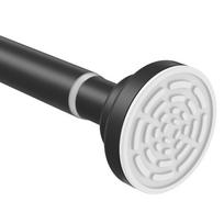 Shower Curtain Rod 40-77 inch Adjustable Tension Spring No Drilling Premium Stainless Steel Non-Slip Bath Rods Black White 55cm-95cm white