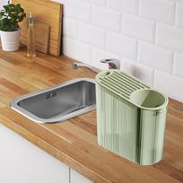Acrylic Knife Holder for Kitchen Countertop with Multiple Slots žalia