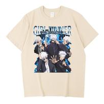 Satoru Gojo Jujutsu Kaisen T-Shirt Vintage Streetwear Japanese Anime Short Sleeve Men Clothing High Quality T Shirt S