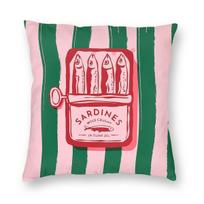 Sardines Wild Caught In Olive Oil Square Pillowcase Polyester Linen Velvet Creative Decorative Sofa Seater Cushion Cover 45x45 12x12Inch