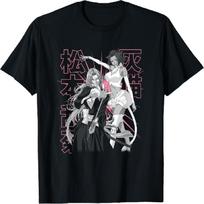 Bleach Rangiku and Haineko Silhouette Pose Anime T-Shirt S juoda
