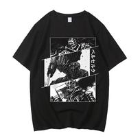 Anime Berserk T Shirt Man Summer Casual Streetwear Clothing Short Sleeve Tee Japan Cartoon Graphic Printed T-shirts S