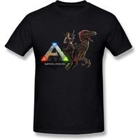 Ark Survival Evolved Game Pullover Men's Crewneck T-Shirt Short Sleeve Top Unisex Pure Cotton Tee Black S įvairiaspalvis