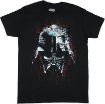 Žvaigždžių karai Vyriški Sith Lordas Darth Vaderis Šalmas Tamsioji pusė Galaktikos Imperijos herbas Nudėvėtas Suaugusiųjų trumpomis rankovėmis marškinėliai S juoda