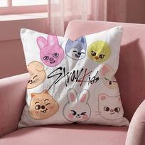 Kpop Cartoon Cute  Stray Kid Cushion Cover Multi-Scene Pillow Cover for Home & Car - Reversible, Soft & Durable for Daily Use 30cmx30cm