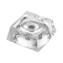 Home Decoration LED Glass Sphere Holder Multi Color Changing Decorative Crystal Ball Stand Transparent Square