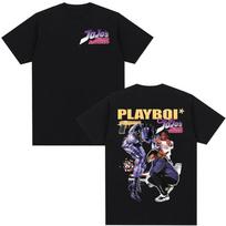 Anime Jojo Bizarre Adventure Playboi Cati Tshirts 2026 Summer New Hot Unisex Women Cotton Oversized Y2K Fashion Casual Tshirt M