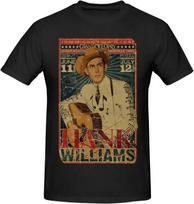 Hank Music Williams Marškinėliai Trumpomis Rankovėmis Marškiniai Kaklas Laisvalaikio Viršus Pagrindiniai Apvalus Kaklas Klasikiniai Mados Juodi S įvairiaspalvis