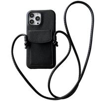 Crossbody Leather Wallet Phone Case For iPhone 16e 16 15 Plus 14 13 12 11 Pro Max Mini X XS Max Card Holder Lanyard Shoulder iPhone 12 Pro juoda