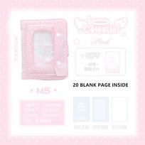 MINKYS Kawaii Wave Dot Journal Notebook,Padded Detachable Loose Leaf Blank Diary Planner Book