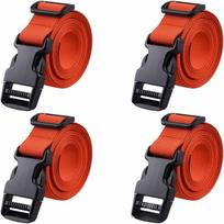 4 Pcs Portable Travel Luggage Strap Polyester Luggage Straps Baggage Secure Strap  Carry on Bag raudona
