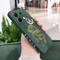 Flying Dragon Phone Case For Xiaomi Poco F8 F7 X6 F6 M6 M5 M5S F5 X5 F4 X4 M4 F3 M3 X3 Pro 4G 5G GT Silicone Cover POCO F7 tamsiai žalia spalva