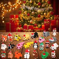 24pcs 3D Printer Animal Figures Christmas Countdown Calendar Set with Blind Box Surprise for Holiday Decoration and Collectible Toys One Size