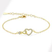 Light Luxury Infinity Symbol Diamond Heart Bracelet For Women Fashion Heart Shaped Bangle Romantic Gift Jewelry auksas
