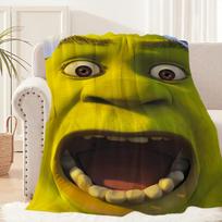 Cartoon S-ShrekS Cute Funny Blanket Plush Nap Sofa rug for Living Room Warm Office Bedroom Birthday Home Travel Kid Gifts 75x90cm
