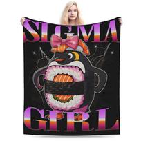 Sigma Girl Italian Brainrot Absurd Viral Meme Blanket Quality Warm Soft  Bedding Throws Winter Travel Couch Chair Bedspread 75x90cm