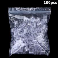 100Pcs Clothes Hanger Size Markers Clear Plastic Home Hangers Size Tag Kit Xxs-5Xl Snap On Hanger Divider Accessories Label XS 100Pcs