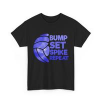 Volleyball T-Shirt, Bump Set Spike Repeat Volleyball Sports Fans Shirt S įvairiaspalvis