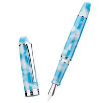 Asvine P50 Piston Fountain Pen Acrylic Bock / Asvine EF/F/M Writing Business Calligraphy Pen School Office Supplies Stationery (Sky Blue,Asvine-EF) dangaus mėlyna spalva