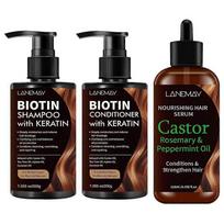 Biotino Pro-Growth šampūnas, kondicionierius ir galvos odos aliejus - Visapusiška priežiūra 200ml+200ml+120ml