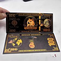 New Doge $100 Lunar Dog Plastic Coin, Gold Foil Card, Commemorative Coin, Creative Coin