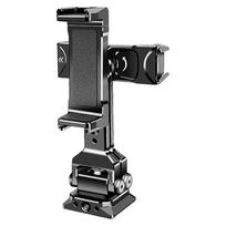 Teleprompter Stand 360 Rotation Dual Phone Holder Tripod Mount 1/4 3/8 Holes for Arca Swiss QR Clamp for DJI RSC2 RS3