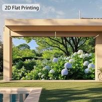 2D Flat Printing Garden Backdrop, Hydrangea & Lush Greenery Photography Background for Events 47.2x31.5inch/120*80cm