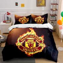 Flaming Manchester United logo. Bedding sets Duvet cover sets Duvet covers Pillowcases(1 * Duvet Cover 2 * Pillowcases without duvet insert) 135x200cm