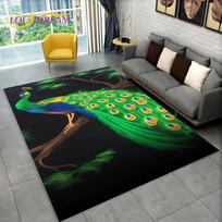 3D Išskirtinis Povas Gyvūnas Plotinis Kilimas, Kilimas Namams Svetainei Miegamajam Sofai Durų Kilimėlis Virtuvės Dekoracija, Neslystantys Grindų Kilimai 40x60cm(15x23in)