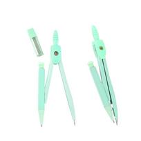 2pcs Exam Metal Compass Set Learning Math Geometry Student Pencil Compass Measuring with Box Drawing Tool Student Stationery žalia