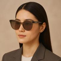 [MaxMara] Sunglasses MM0107K 45E Clear Brown Round Horn-rimmed Frames Worn by Han Hyo-joo