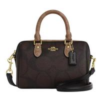 COACH Rowan 18 Viršutinis užtrauktukas Odinė Pečių Crossbody Tote Mažas Moteriškas Smėlio spalvos ruda