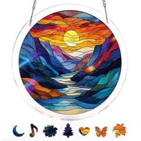 Window Hanging Ornament Puzzle Suncatcher Effect Decorative Stained Glass Light Shadow Art S