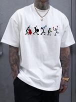 ZX Summer Hot Selling American Mens Plus Size Tshirt Music Player Print Elastic Round Neck Preferred for Casual Equipment 4XL
