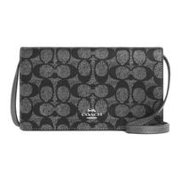 COACH Anna 20 Logo Snap Fastening Coated Canvas Crossbody Shoulder Bag Small Women's Bronze ruda