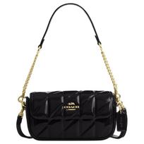 COACH Hailey 20 Gold Hardware Quilted Patent Leather Crossbody Shoulder Bag Small Women Black juoda