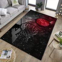 Galactic Basketball Hoop Rug: Sports Meets Space for Game Rooms | Unique Area Rugs | Cosmic Themed Living Room Decor 50x80cm